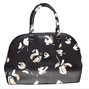 A New Day Black Floral Dome Satchel